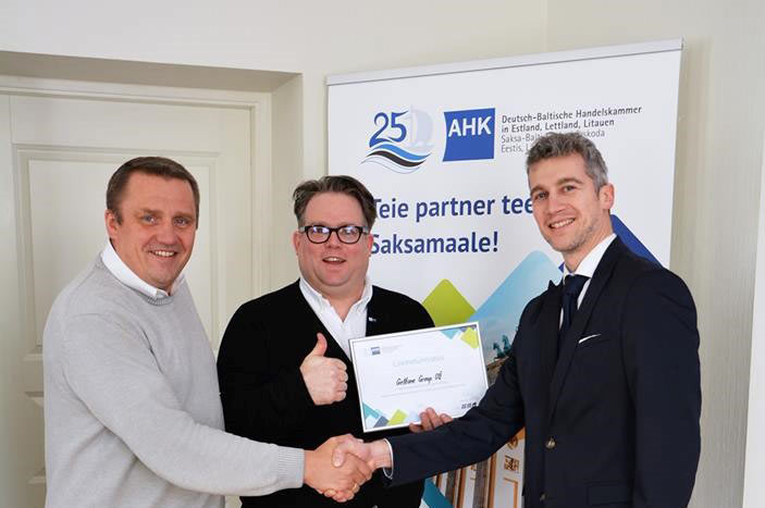 From left: Tarmo Mutso, Head of the Estonian Office, Florian Schröder, CEO of AHK, and Georgi Karhu, CCO of Gettone Group