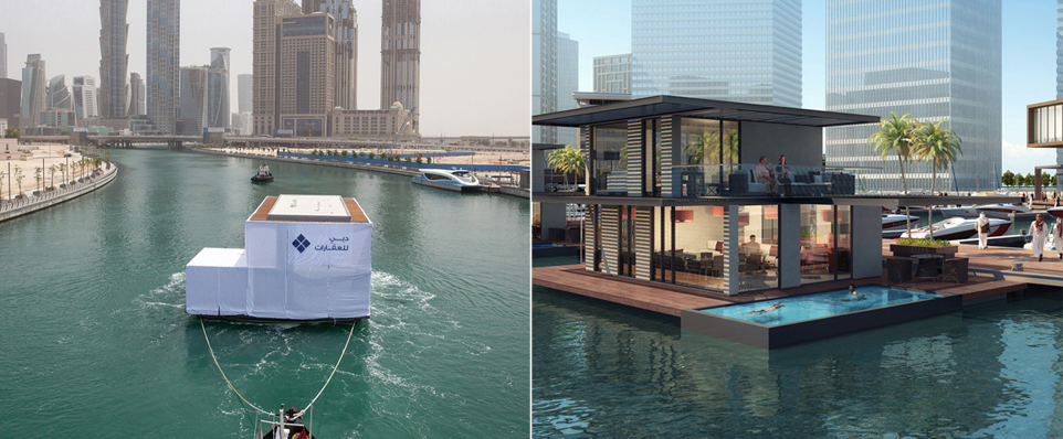 Gettone Group, cooperation with our customer, Admares OY has delivered the first batch of water homes to Dubai Canal – to berth at Marasi Business Bay .
